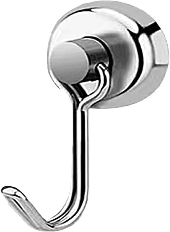 BWESOO Silver Magnets Hook 8Kg Pull Steel Surface Magnets Hanging Hook Organizer Multi-Purpose Reusable, Hooks - Image 1